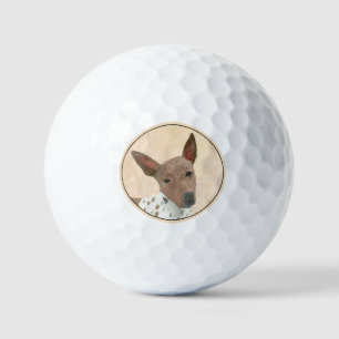 American Hairless Terrier Painting - Dog Art Golf Balls