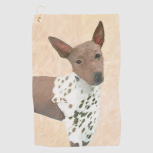 American Hairless Terrier Painting - Dog Art Golf Towel