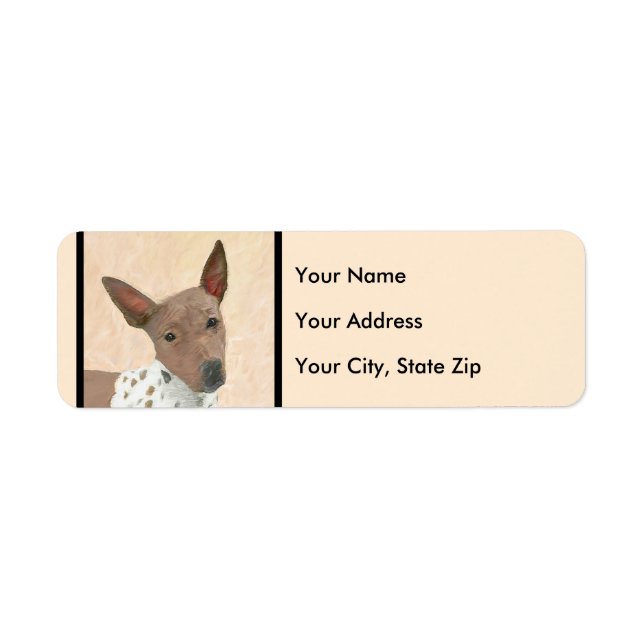American Hairless Terrier Painting - Dog Art Return Address Label (Front)
