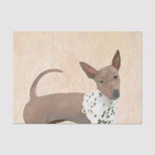 American Hairless Terrier Painting - Dog Art Tissue Paper