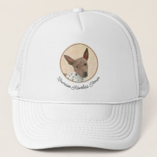American Hairless Terrier Painting - Dog Art Trucker Hat