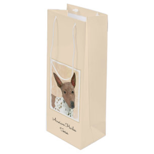 American Hairless Terrier Painting - Dog Art Wine Gift Bag
