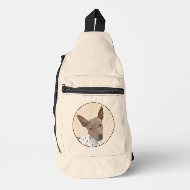 American Hairless Terrier Tan Painting Dog Art Sling Bag (Front)