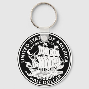 American Half Dollar coin Handmade Key Ring