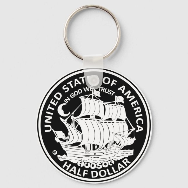 American Half Dollar coin Handmade Key Ring (Front)