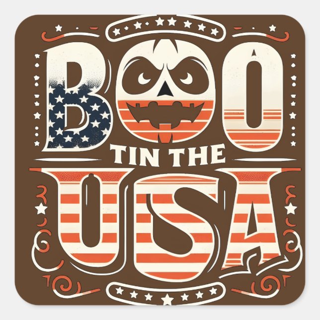 American Halloween Heritage Square Sticker (Front)