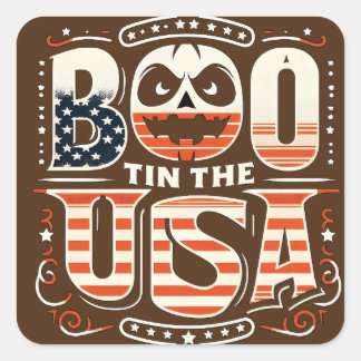 American Halloween Heritage Square Sticker