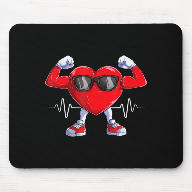 American Heart Disease Awareness Heart Month Heart Mouse Pad (Front)