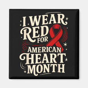 American Heart Disease Awareness Month Ribbon Red  Magnet