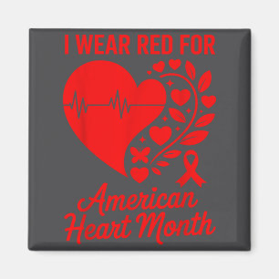 American Heart Disease Awareness Month Ribbon Red  Magnet
