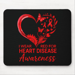 American Heart Disease Awareness Month Ribbon Red  Mouse Pad