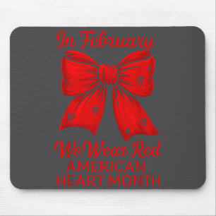 American Heart Disease Awareness Month Ribbon Red Mouse Pad