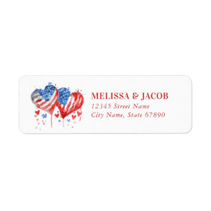 American Heart Flag Return Address Labels