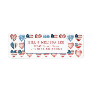 American Heart Flag Return Address Labels