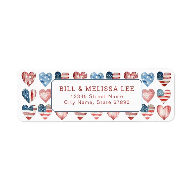 American Heart Flag Return Address Labels (Front)