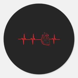 American Heart Month Awareness Black Valentines He Classic Round Sticker