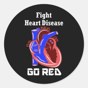 American Heart Month Go Red For Heart Disease Awar Classic Round Sticker