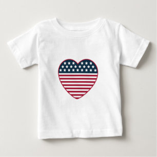 American Heart Shaped Flag Baby T-Shirt