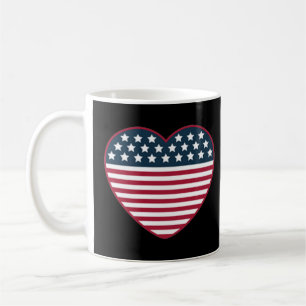 American Heart Shaped Flag Coffee Mug