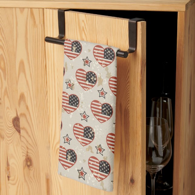 American Hearts Tea Towel (Thirds Fold)