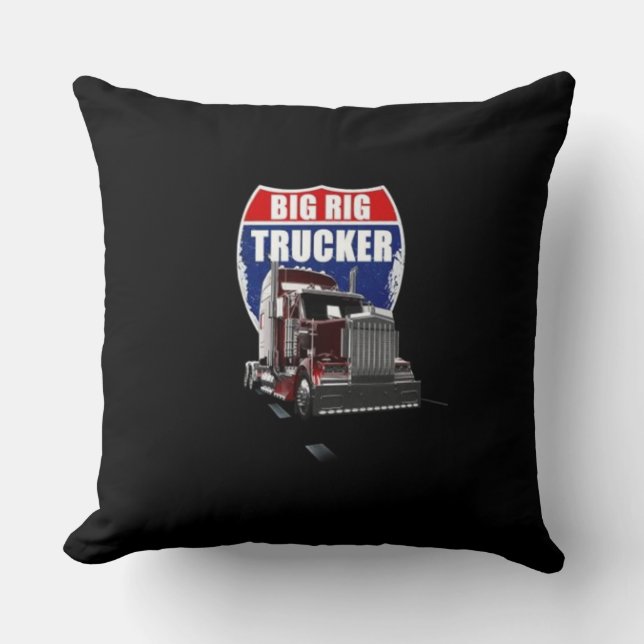 American Highway Big Rig Trucker Cushion (Front)
