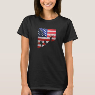 American Hiking Usa Flag Mountain Trekking Usa Hik T-Shirt