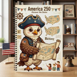 American History Explorer Patriotic Eagle USA 250 Notebook