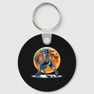 American Hockey Skeleton Halloween Men Boys Hockey Key Ring
