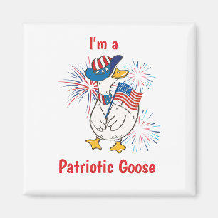 American Holidays Fun Patriotic Goose Magnet