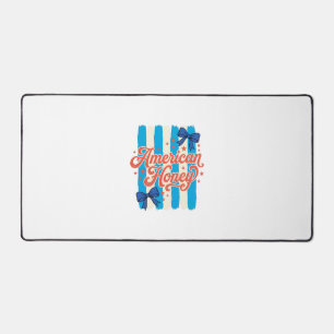 American Honey Patriotic Bow Vintage Shirt Design_ Desk Mat