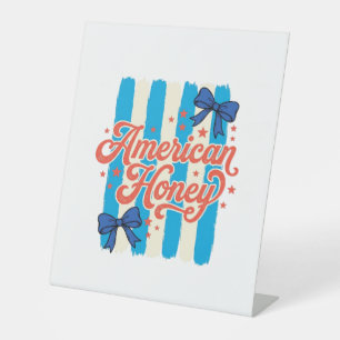 American Honey Patriotic Bow Vintage Shirt Design_ Pedestal Sign