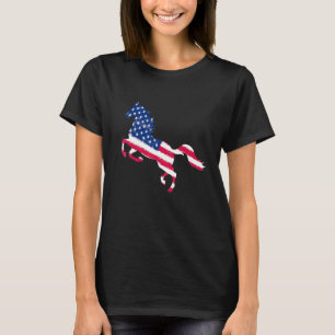 American Horse 4th Of July American Flag Patriotic T-Shirt