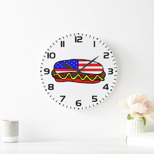 American Hot Dog Large Clock
