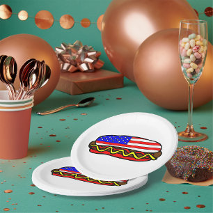 American Hot Dog Paper Plate