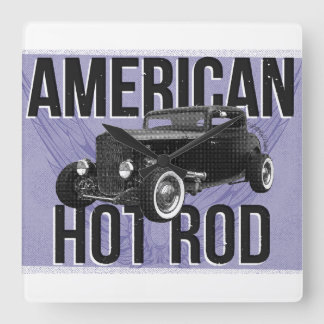 American Hot Rod. Blue version wall clock