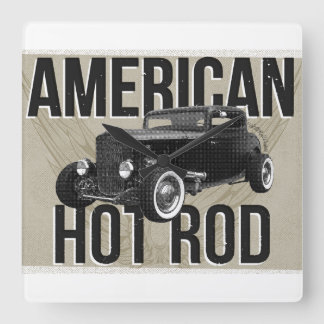American Hot Rod. Brown version wall clock
