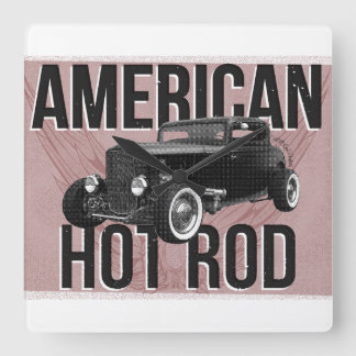 American Hot Rod. Red version wall clock
