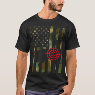 American Hunting Flag Deer Bullseye Shooter Deer H T-Shirt