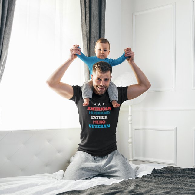 American Husband Father Hero Veteran | Patriotic T-Shirt (Creator Uploaded)
