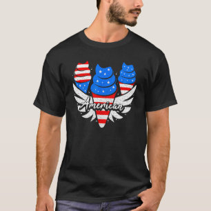 American Ice Cream Cone US Flag Patriotic 4th Of J T-Shirt