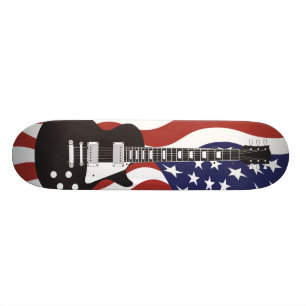 American Icon Electric Guitar Black Skateboard