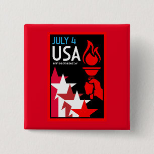 American Independance Day 15 Cm Square Badge