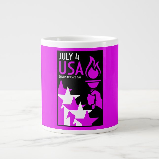 American Independance Day Large Coffee Mug (Front)