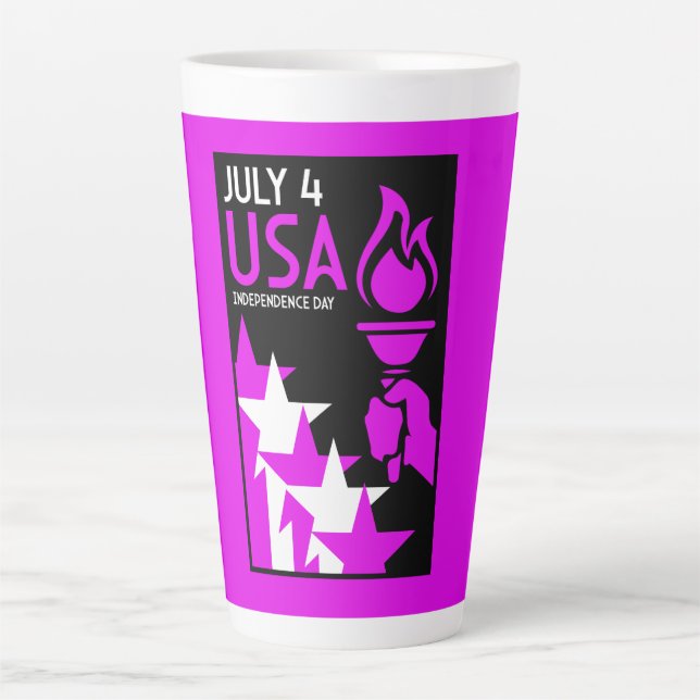 American Independance Day Latte Mug (Front)