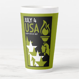 American Independance Day Latte Mug