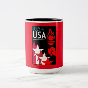 American Independance Day Two-Tone Coffee Mug