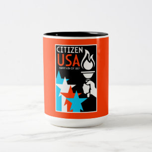 American Independance Day Two-Tone Coffee Mug