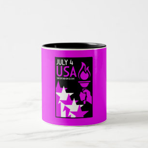 American Independance Day Two-Tone Coffee Mug