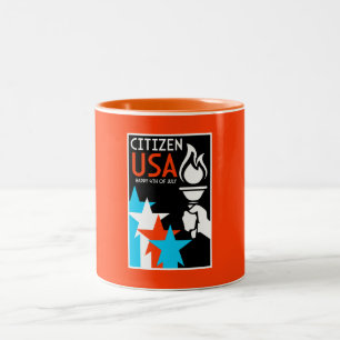 American Independance Day Two-Tone Coffee Mug