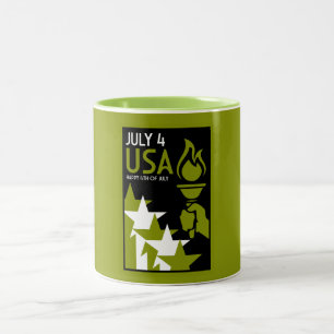 American Independance Day Two-Tone Coffee Mug